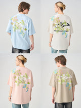 フローラルエンブロイダードロゴTシャツ