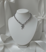 [イ・ヨンジ Necklace] バレエリボン ステンレス チェーン チョーカーネックレス