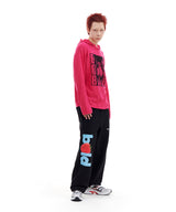 BOLD STRAWBERRY SWEAT PANTS (BLACK)