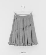 Simrin Ribbed Diagonal Shirring Midi Skirt