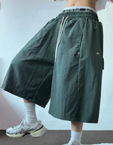 ハイクオリティ💜スナップナイロンバミューダパンツ 💚🤍🤎🖤6カラー
