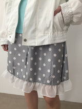 Vert polka dot skirt (2color)