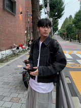 Code D Crop denim Jacket