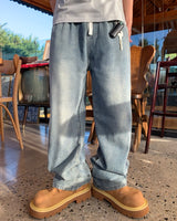 Solid Banding Wide Pants