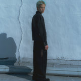 Western boots cut work pants / Black