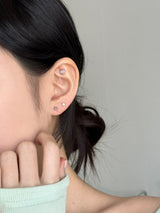 [3 set] blue twinkle heart piercing set
