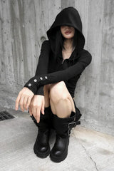 26FW★ SHADOW BUTTON HOODED ZIP-UP
