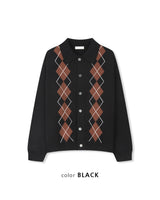 Thebel Argyle Knit Cardigan
