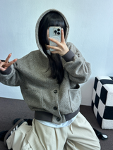 TERRY SHEEP🐑☁🤎HOODIE CARDIGAN JACKET 🤎💛🖤3COLOR