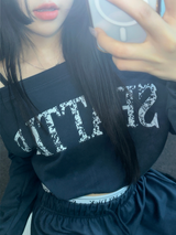 HIP PRINTING レタリングワイドパンツ 💟💙🩶4COLOR