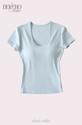Liiv short-sleeve cap training shirring pants set (TOP)
