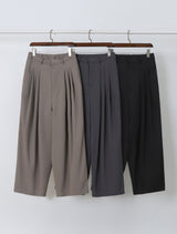 LMN Label Three Tuck Wide Long Slacks (3 colors)