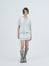 eyelet lace hood op / melange