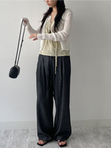 About Banding Wide Denim Pants