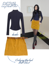 V-neck Slim Half Turtleneck Spandex Long-Sleeved T-Shirt
