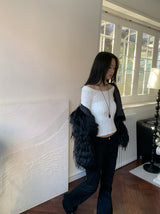 Winter Halo Long Hair Collar Fur Jacket