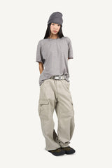 Canvas Cargo Curved Pants
