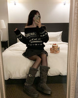 Snow Nordic Off-Shoulder Knit