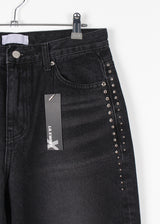 STUD BLACK DENIM