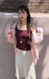 live deep round basic sleeveless top