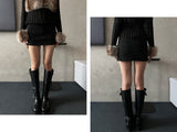 Brushed.ver Four Seasons Low Rise Banding Mini Skirt (Black)