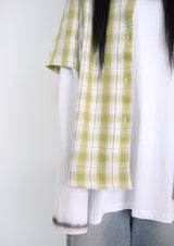 (UNISEX)シリーンオーバーサイズチェックシャツ