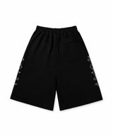 スタッド ニードル ウォーク バミューダ スウェット パンツ -ブラック