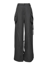  CUT OUT STRING CAGO PANTS . BLACK