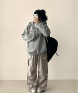 リードニーピンタックヘムストリングワイドパンツ