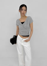 [MADE] Cujes Wrap Cap Sleeve Short Sleeve Top (Set Available)