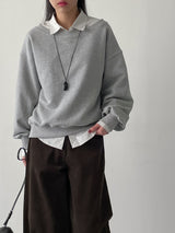 Two-way Boat Neck Over Fit Sweatshirt