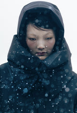 Detachable Muffler Down Jacket / Black
