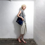RAW HEM STRIPE PLEATED SKIRT