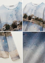 Donau Watercolor Long Sleeve Top (Blue)