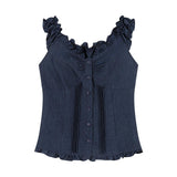 Frillet Denim Ruffle Blouse 231661012