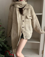 [wool20%] エリーぼかしハンドメイドニットカーディガン