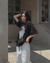 ピーポープリンティドコットン半袖Tシャツ
