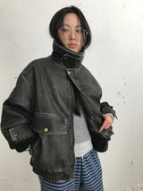 [MD Pick] Grunge Leather Mustang Jacket (2color)