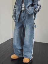 Wings Track Carpenter Wide Denim Pants