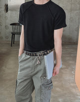 レイデン リブド カットアウト ショート スリーブ Tシャツ