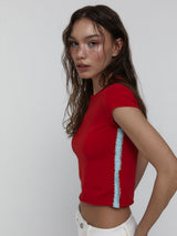 レースベビーTシャツ_Red