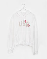USAスターパッチロングスリーブフードTシャツ