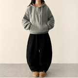 Sand corduroy side pin-tuck wide pants