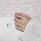 Bold double qubic ring (Tourmaline)