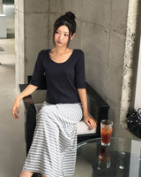 [MADE/6colors] ミルドコットン 4スリーブTシャツ