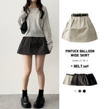 Lipo Pintuck Belt Set Banding Miniskirt