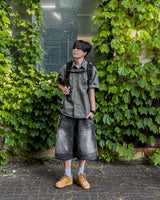 Patchwork Half Shirt Jacket
