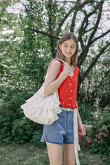 フリルパンチングニットベスト(2 COLORS)