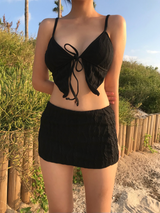 black skirt set bikini