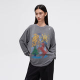 FMACM Bored and Mad 24AW Crayon Hand-Painted Cow Horse Comfortable Skin-Friendly Long Sleeve T-Shirt
